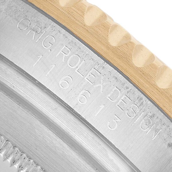 Rolex Submariner Steel Yellow Gold Blue Dial Bezel Mens Watch 116613 Card