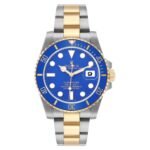 Rolex Submariner Steel Yellow Gold Blue Dial Bezel Mens Watch 116613 Card