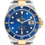 Rolex Submariner Steel Yellow Gold Blue Dial Bezel Mens Watch 16613 Box Card