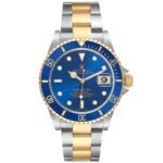 Rolex Submariner Steel Yellow Gold Blue Dial Bezel Mens Watch 16613 Box Card