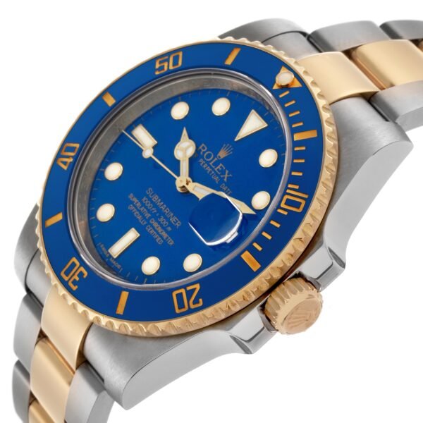Rolex Submariner Steel Yellow Gold Blue Dial Mens Watch 116613