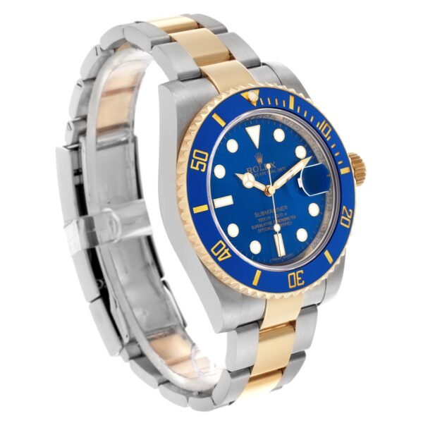 Rolex Submariner Steel Yellow Gold Blue Dial Mens Watch 116613 Box Card