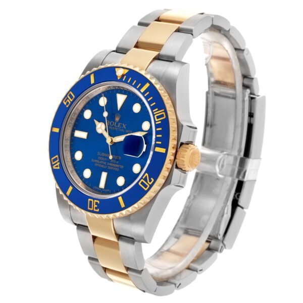 Rolex Submariner Steel Yellow Gold Blue Dial Mens Watch 116613 Box Card