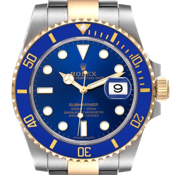 Rolex Submariner Steel Yellow Gold Blue Dial Mens Watch 116613 Unworn