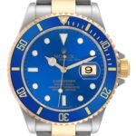 Rolex Submariner Steel Yellow Gold Blue Dial Mens Watch 16613