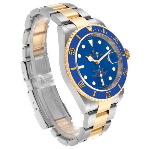 Rolex Submariner Steel Yellow Gold Blue Dial Mens Watch 16613