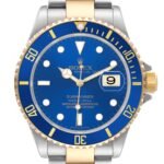 Rolex Submariner Steel Yellow Gold Blue Dial Mens Watch 16613 Box Card