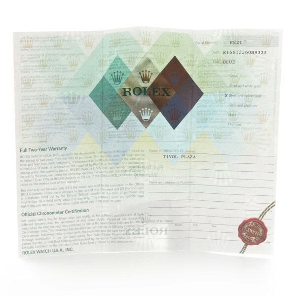 Rolex Submariner Steel Yellow Gold Blue Dial Mens Watch 16613 Box Papers