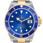 Rolex Submariner Steel Yellow Gold Blue Dial Mens Watch 16613 Box Papers