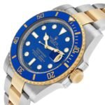 Rolex Submariner Steel Yellow Gold Blue Diamond Dial Bezel Mens Watch 116613