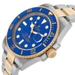 Rolex Submariner Steel Yellow Gold Blue Diamond Dial Mens Watch 116613