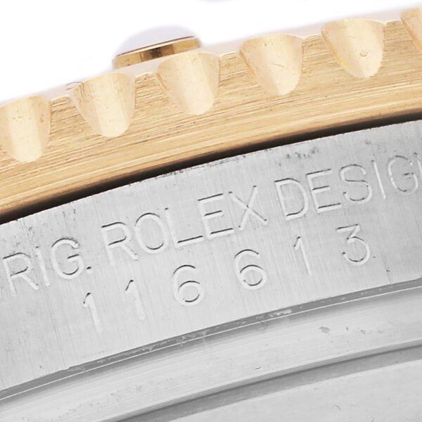 Rolex Submariner Steel Yellow Gold Blue Diamond Dial Mens Watch 116613 Box Card