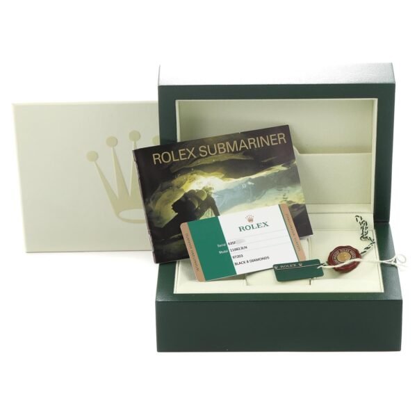 Rolex Submariner Steel Yellow Gold Diamond Mens Watch 116613 Box Card