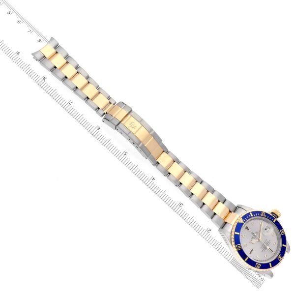 Rolex Submariner Steel Yellow Gold Diamond Sapphire Mens Watch 16613 BoxPapers