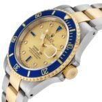 Rolex Submariner Steel Yellow Gold Diamond Sapphire Serti Dial Mens Watch 16613