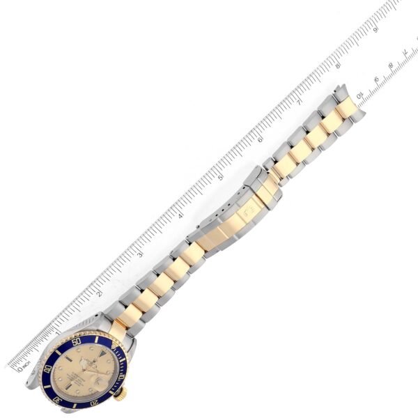 Rolex Submariner Steel Yellow Gold Diamond Sapphire Serti Dial Mens Watch 16613 Box Papers