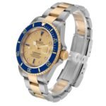 Rolex Submariner Steel Yellow Gold Diamond Sapphire Serti Dial Mens Watch 16613 Box Papers