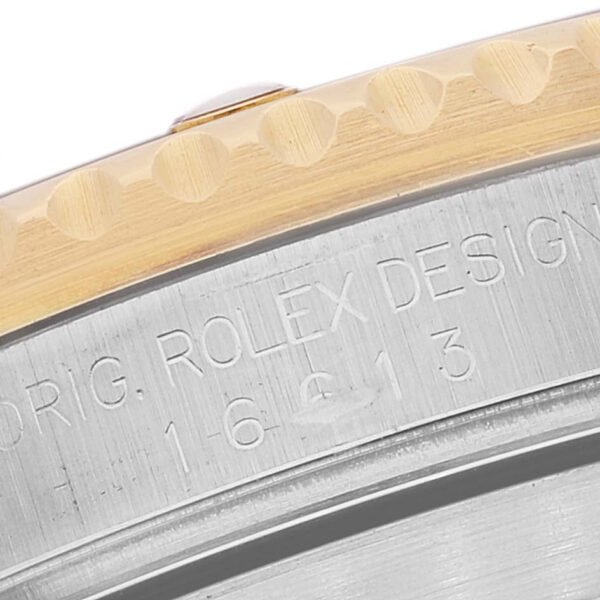 Rolex Submariner Steel Yellow Gold Diamond Sapphire Serti Dial Mens Watch 16613 Box Service Card