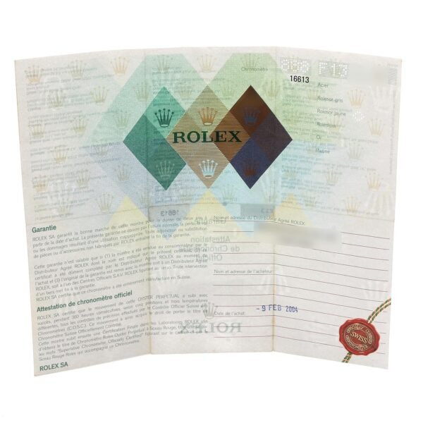 Rolex Submariner Steel Yellow Gold Diamond Serti Dial Mens Watch 16613 Box Papers