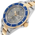 Rolex Submariner Steel Yellow Gold Diamond Serti Dial Mens Watch 16613 Box Papers