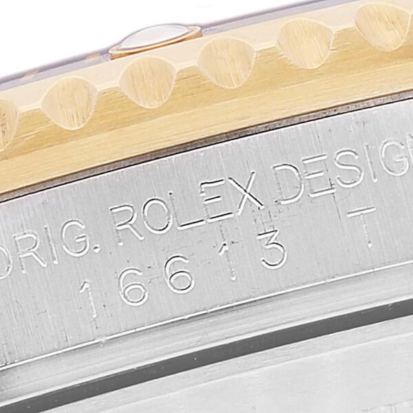 Rolex Submariner Steel Yellow Gold Purple Blue Dial Mens Watch 16613 Box Card