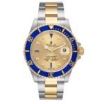 Rolex Submariner Steel Yellow Gold Serti Dial Mens Watch 16613