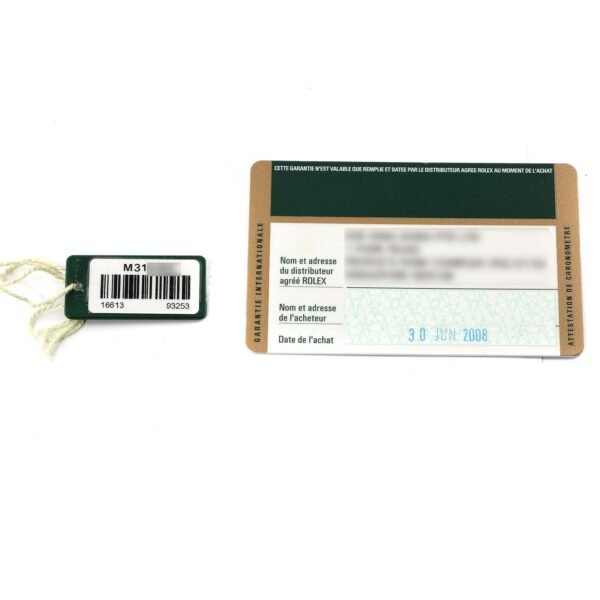 Rolex Submariner Steel Yellow Gold Serti Dial Mens Watch 16613 Box Card