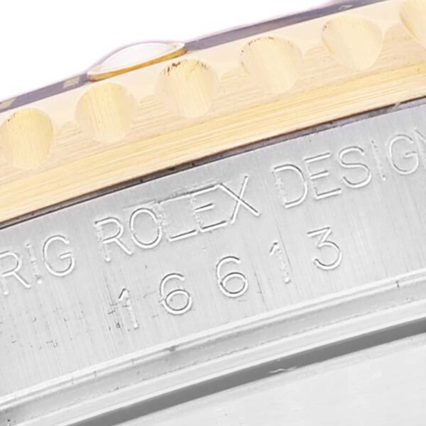 Rolex Submariner Steel Yellow Gold Serti Dial Mens Watch 16613 Box Service Card