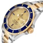 Rolex Submariner Steel Yellow Gold Serti Dial Mens Watch 16613 Box Service Card