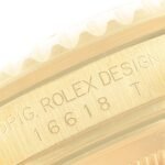 Rolex Submariner Yellow Gold Diamond Sapphire Serti Dial Watch 16618 Box Papers