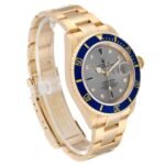 Rolex Submariner Yellow Gold Diamond Sapphire Serti Dial Watch 16618 Box Papers