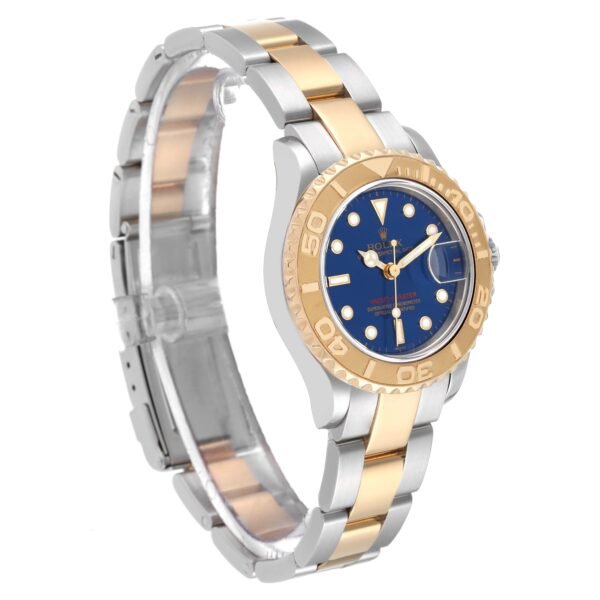 Rolex Yachtmaster 29mm Steel Yellow Gold Blue Dial Ladies Watch 169623 Papers
