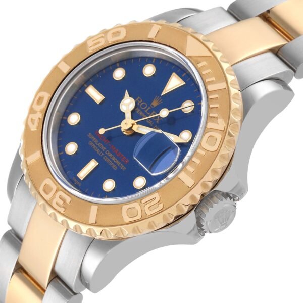 Rolex Yachtmaster 29mm Steel Yellow Gold Blue Dial Ladies Watch 169623 Papers
