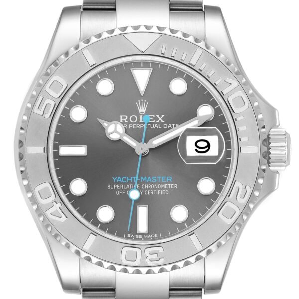Rolex Yachtmaster Rhodium Dial Steel Platinum Mens Watch 116622