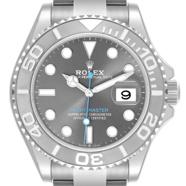 Rolex Yachtmaster Steel Platinum Bezel Rhodium Dial Mens Watch 126622