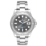 Rolex Yachtmaster Steel Platinum Bezel Rhodium Dial Mens Watch 126622 Box Card