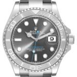 Rolex Yachtmaster Steel Platinum Bezel Rhodium Dial Mens Watch 126622 Card