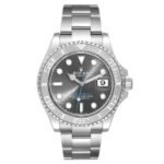 Rolex Yachtmaster Steel Platinum Bezel Rhodium Dial Mens Watch 126622 Card