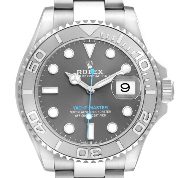 Rolex Yachtmaster Steel Platinum Bezel Slate Dial Mens Watch 126622