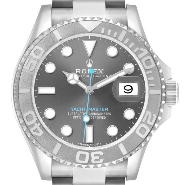 Rolex Yachtmaster Steel Platinum Rhodium Dial Mens Watch 116622