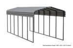 Arrow 10 x 15 x 9 ft Charcoal Carport
