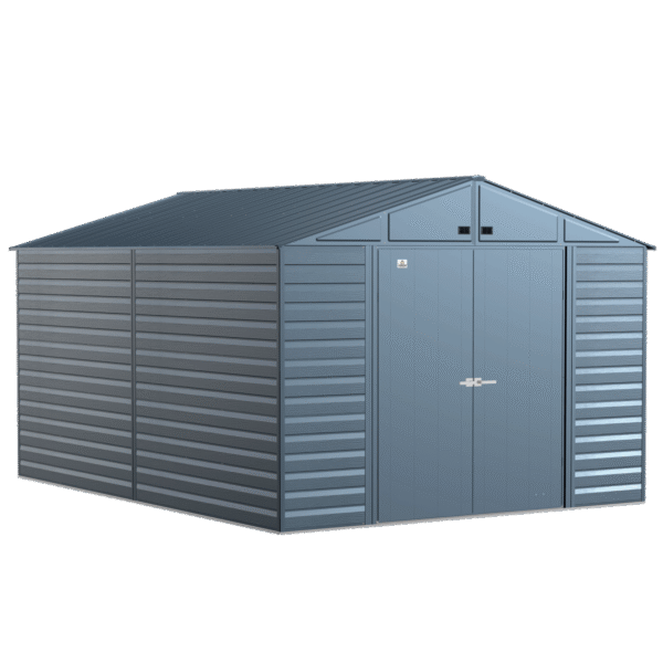 Arrow Select Steel Storage Shed, 10x14, Blue Grey
