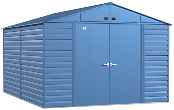 Arrow Select Steel Storage Shed, Peak, Blue Grey