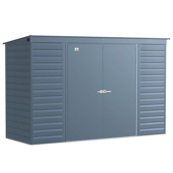 Arrow Select Steel Storage Shed, 10x4, Blue Grey