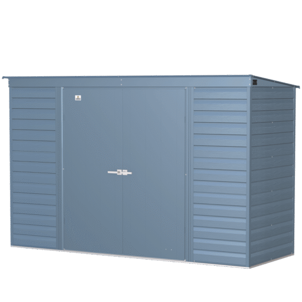 Arrow Select Steel Storage Shed, 10x4, Blue Grey