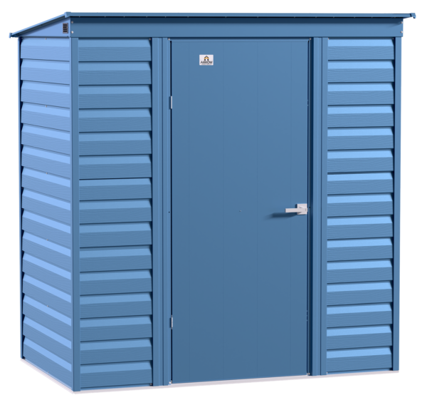 Arrow Select Steel Storage Shed, Pent, Blue Grey