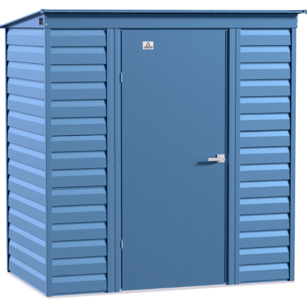 Arrow Select Steel Storage Shed, Pent, Blue Grey