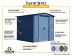 Arrow 6 x 7 x 6 ft Blue Shed