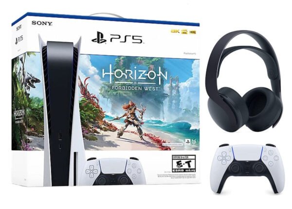 Sony Playstation 5 PS5 Horizon Forbidden West Blu-Ray Console with PULSE 3D Wireless Gaming Headset 1000032115/1000032000-3006397