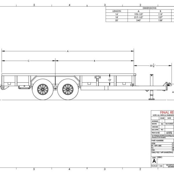 Big Tex Heavy Duty Tandem Axle Pipe Top Utility Trailer | 14PI